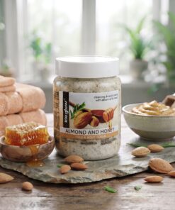 Bio Glow Almond & Honey Face & Body Scrub 500ML  – Exfoliation for Soft, Smooth & Glowing Skin